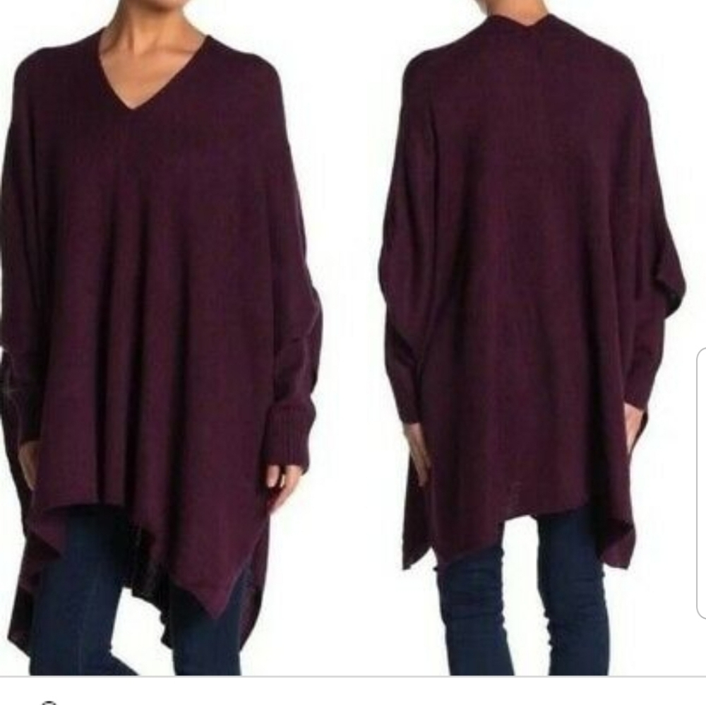 RDI V-Neck Knit Poncho Pullover M NWT
